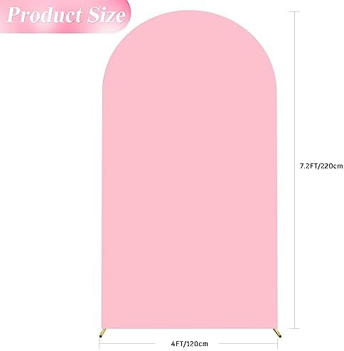 7.2FT Arch Backdrop Cover Pink Arch Covers Stretchy Backdrop, alternate view 2