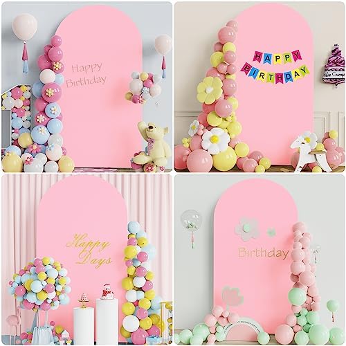 7.2FT Arch Backdrop Cover Pink Arch Covers Stretchy Backdrop, alternate view 5