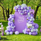 7.2FT Arch Backdrop Cover Purple and White One Piece Double Color in 7.2 FT in Purpel and White, alternate view 3