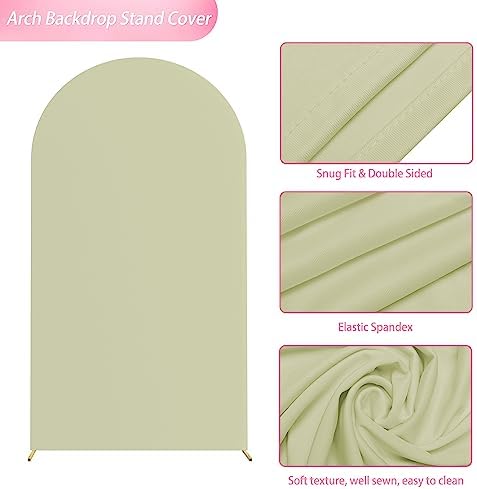7.2FT Arch Backdrop Cover Sage Arch Covers Stretchy Backdrop, alternate view 4