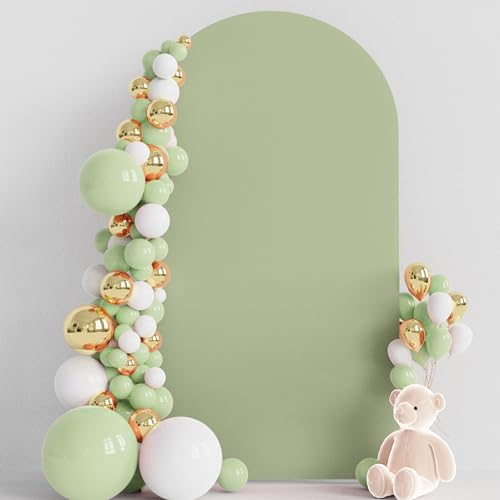 7.2FT Arch Backdrop Cover Sage Green Arch Covers Stretchy Backdrop