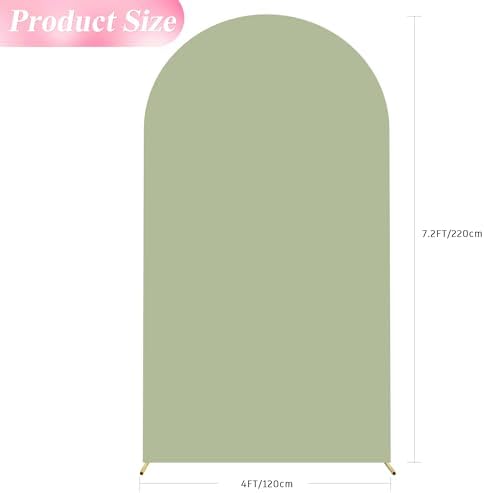 7.2FT Arch Backdrop Cover Sage Green Arch Covers Stretchy Backdrop, alternate view 2