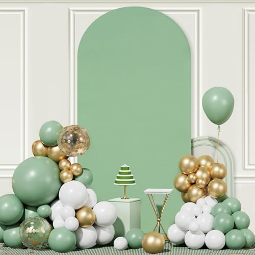 7.2FT Arch Backdrop Cover Sage Green Spandex Fitted Wedding Arch Backdrop in 4ftx7.2ft in Sage Green