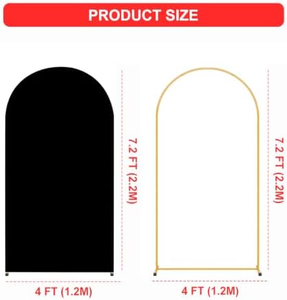 7.2FT Arch Backdrop Stand and Black Cover Set, Balloon Arch Stand, alternate view 3