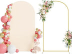 7.2FT Arch Backdrop Stand and Cover Set, Arch Stand with Beige Cover
