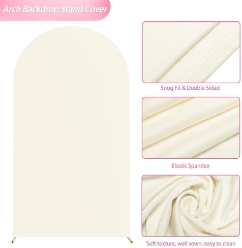 7.2FT Arch Backdrop Stand and Cover Set, Arch Stand with Ivory Cover, alternate view 4