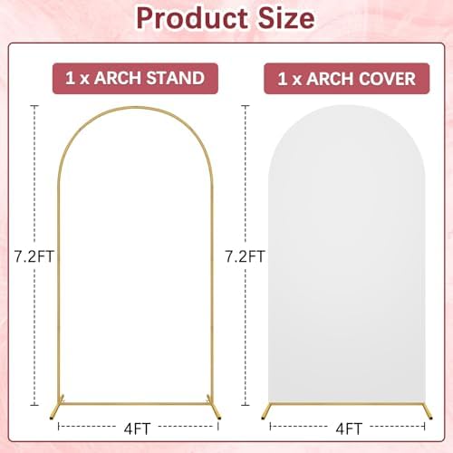 7.2FT Arch Backdrop Stand and Cover Set, Metal Balloon Arch Stand, alternate view 2