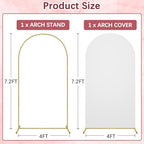 7.2FT Arch Backdrop Stand and Cover Set, Metal Balloon Arch Stand, alternate view 2