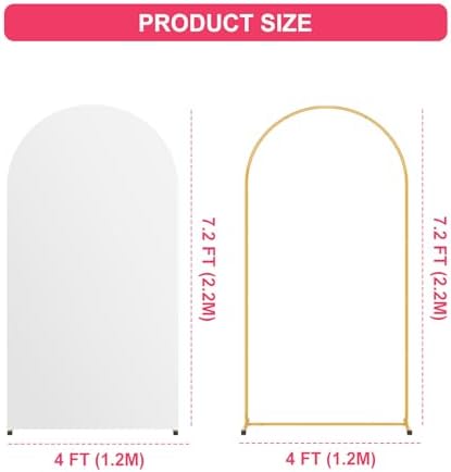 7.2FT Arch Backdrop Stand and White Cover Set, Balloon Arch Stand, alternate view 3