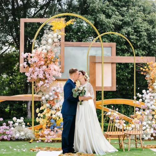 7.2FT Arch Backdrop Stand, Gold Metal Arch Stand Backdrop, alternate view 2
