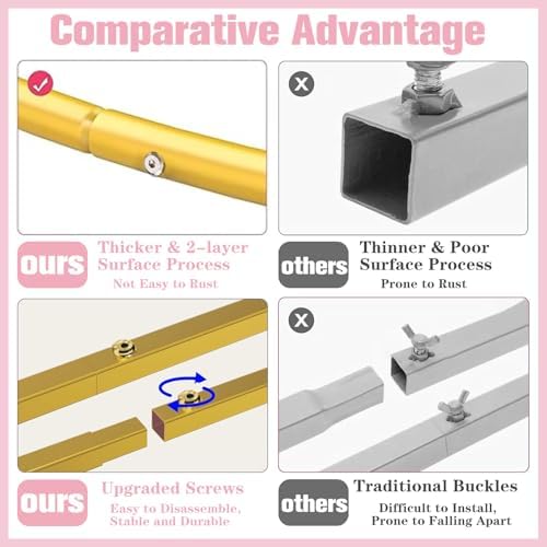 7.2FT Arch Backdrop Stand, Gold Metal Arch Stand Backdrop, alternate view 6