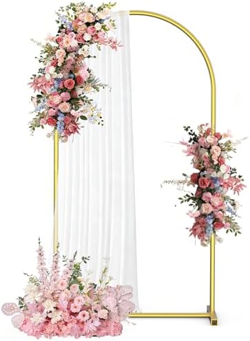 7.2FT Arch Backdrop Stand, Gold Metal Arch Stand for Wedding