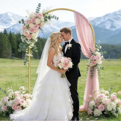7.2FT Arch Backdrop Stand, Gold Metal Arch Stand for Wedding, alternate view 2