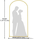 7.2FT Arch Backdrop Stand Gold Metal Wedding Arch Backdrop Stand, alternate view 3