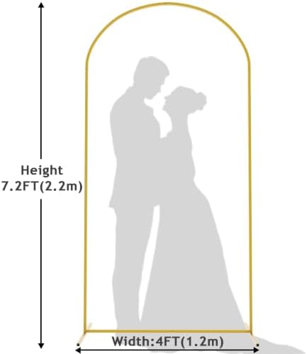 7.2FT Arch Backdrop Stand Gold Metal Wedding Arch Backdrop Stand, alternate view 3
