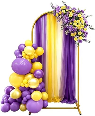 7.2FT Arch Backdrop Stand, Gold Wedding Arch Stands for Party, Wedding Backdrop, Birthday, Baby Shower, Bridal