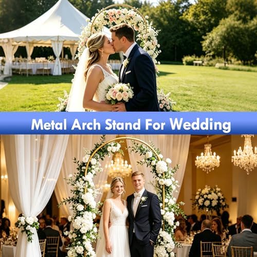 7.2FT Arch Backdrop Stand, Gold Wedding Arch Stands for Party, Wedding Backdrop, Birthday, Baby Shower, Bridal, alternate