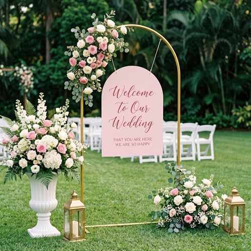 7.2FT Arch Backdrop Stand, Metal Gold Wedding Arch Frame, Balloon Arch Stand for Wedding, Birthday, Ceremony, alternate view