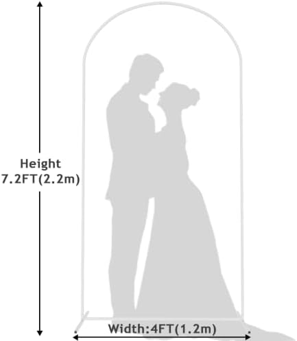 7.2FT Arch Backdrop Stand White Metal Wedding Arch Backdrop Stand, alternate view 3