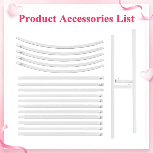 7.2FT Arch Backdrop Stand White Metal Wedding Arch Backdrop Stand, alternate view 5