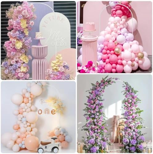7.2FT Arch Backdrop Stand White Metal Wedding Arch Backdrop Stand, alternate view 6