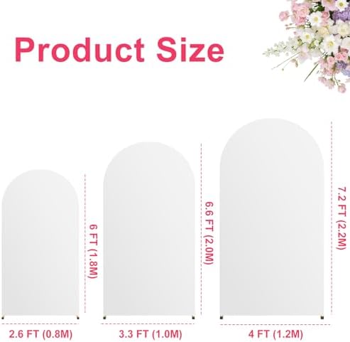 7.2FT Arch Backdrop White Cover(No Stand), Wedding Arch Backdrop Cover, alternate view 3