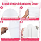 7.2FT Arch Backdrop White Cover(No Stand), Wedding Arch Backdrop Cover, alternate view 5