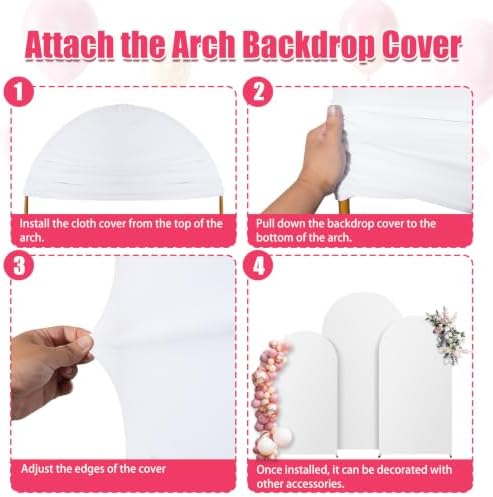 7.2FT Arch Backdrop White Cover(No Stand), Wedding Arch Backdrop Cover, alternate view 5