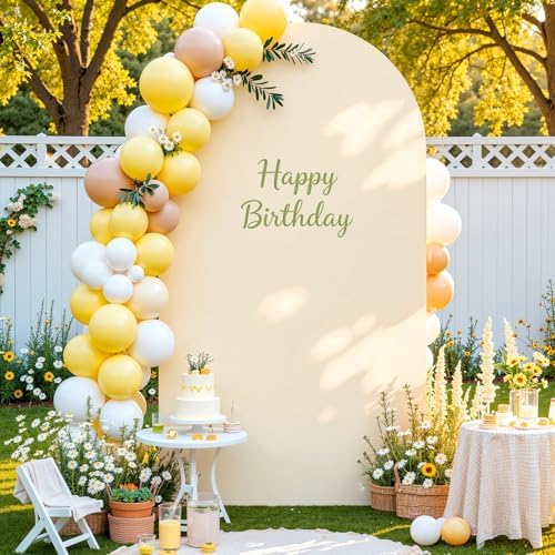 7.2FT Beige Arch Cover, Stretchy Arch Backdrop Cover in 7.2FT in Beige, alternate view 2