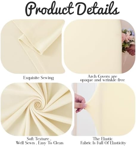 7.2FT Beige Arch Cover, Stretchy Arch Backdrop Cover in 7.2FT in Beige, alternate view 6