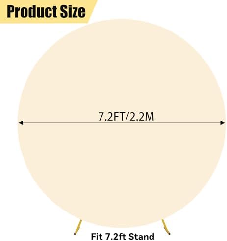 7.2FT Beige Round Backdrop Cover, Circle Arch Backgound Stand Cover, alternate view 2