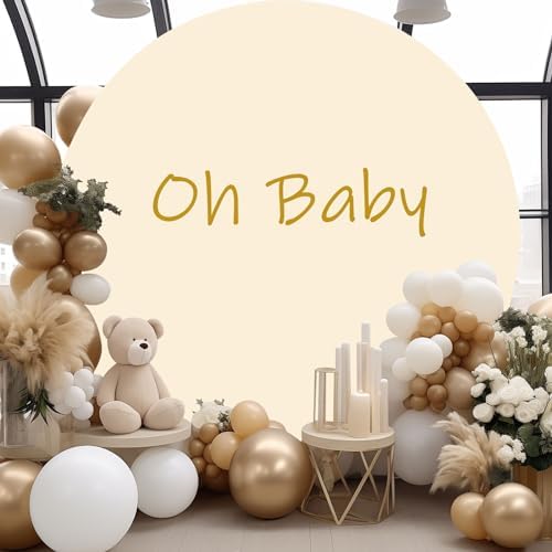 7.2FT Beige Round Backdrop Cover, Circle Arch Backgound Stand Cover, alternate view 4