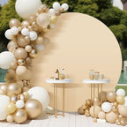 7.2FT Beige Round Backdrop Cover, Circle Arch Backgound Stand Cover, alternate view 6