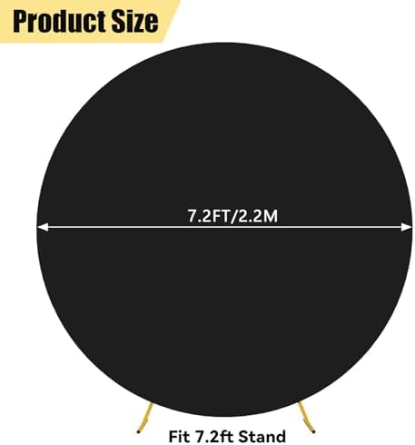 7.2FT Black Round Backdrop Cover, Circle Arch Backgound Stand Cover, alternate view 2