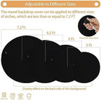 7.2FT Black Round Backdrop Cover with Size Adjuster & 4 Metal Clips, Universal Fit for 5ft-7.2ft Circle Stand, alternate view