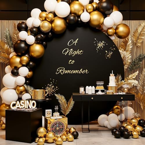 7.2FT Black Round Backdrop Cover with Size Adjuster & 4 Metal Clips, Universal Fit for 5ft-7.2ft Circle Stand, alternate view