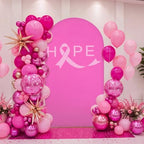 7.2ft Breast Cancer Awareness Decoration Pink Arch Backdrop Cover in 7.2 ft in Breast Cancer
