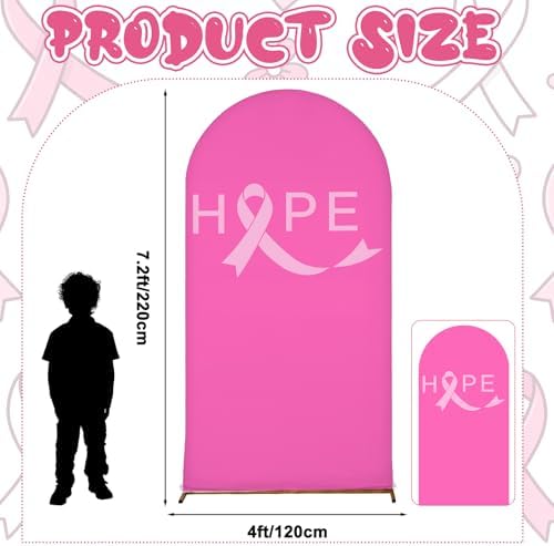 7.2ft Breast Cancer Awareness Decoration Pink Arch Backdrop Cover in 7.2 ft in Breast Cancer, alternate view 2
