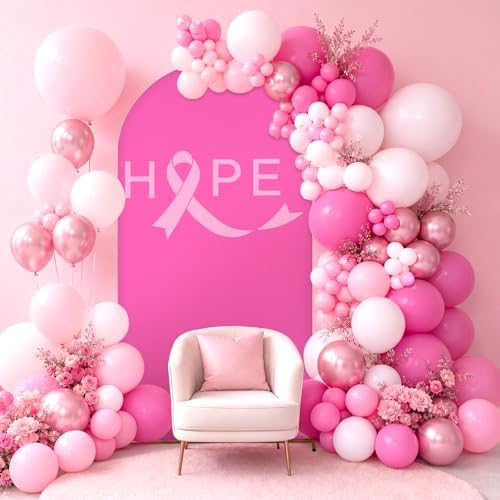 7.2ft Breast Cancer Awareness Decoration Pink Arch Backdrop Cover in 7.2 ft in Breast Cancer, alternate view 5