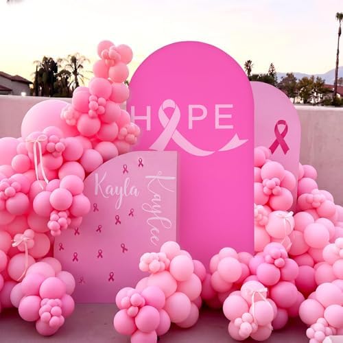 7.2ft Breast Cancer Awareness Decoration Pink Arch Backdrop Cover in 7.2 ft in Breast Cancer, alternate view 6