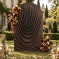 7.2FT Brown Draped Arch Cover, Ruched Ripple Arch Backdrop Cover in 7.2FT in Brown