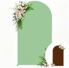 7.2FT Brown Green Arch Backdrop Cover - Stretchy Spandex Fabric Fitted Round Top Chiara Backdrop Arch Covers for