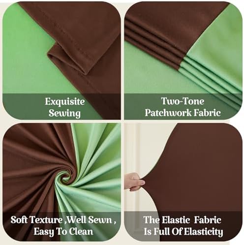 7.2FT Brown Green Arch Backdrop Cover - Stretchy Spandex Fabric Fitted Round Top Chiara Backdrop Arch Covers for, alternate