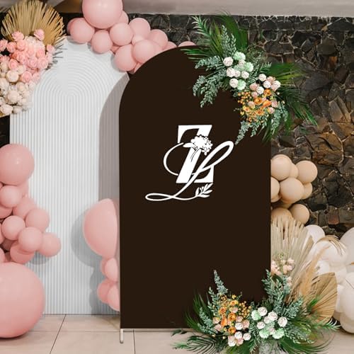 7.2Ft Brown Wedding Arch Backdrop Cover for Party Deco in 7.2 FT in Brown, alternate view 4