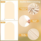 7.2FT Champagne Arch Backdrop Cover - Polyester Fitted Wedding Arch Stand Covers Round Top Chiara Arch Backdrop, alternate
