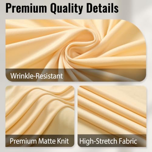 7.2FT Champagne Arch Backdrop Cover Spandex Fitted Round Top Event Decor, alternate view 6