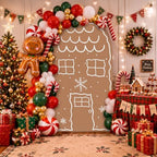 7.2ft Christmas Party Decor Gingerbread House Backdrop Arch Cover in 7.2 ft in Gingerbread House, alternate view 6