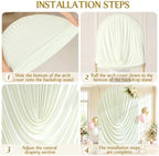7.2ft Draped Arch Covers Ivory Wedding Arch Backdrop Cover Arch Covers Stretchy Backdrop Ivory Photo Booth, alternate view 6