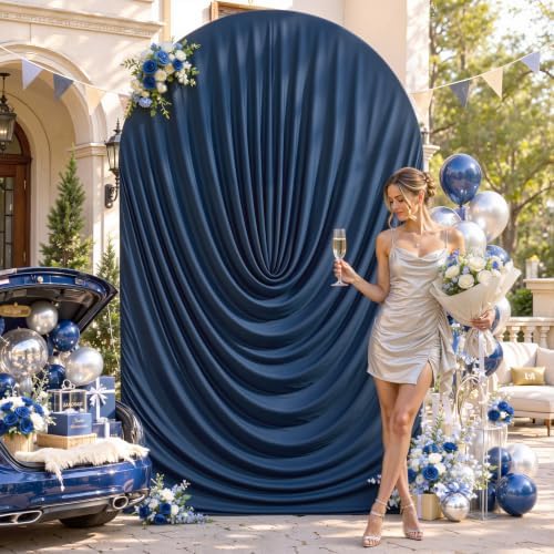 7.2ft Draped Arch Covers Navy Blue Wedding Arch Backdrop Cover Arch Covers Stretchy Backdrop Navy Blue Photo