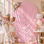 7.2ft Draped Arch Covers Pink Wedding Arch Backdrop Cover Arch Covers Stretchy Backdrop Pink Photo Booth Spandex, alternate